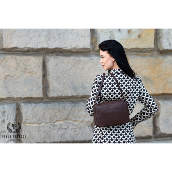 LISTONOSZKA DAMSKA SKÓRZANA NA RAMIĘ BRĄZOWA PAOLO PERUZZI IN-62-BR