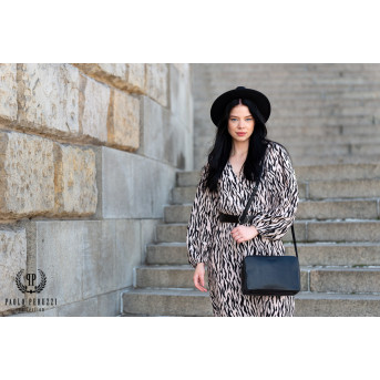 LISTONOSZKA DAMSKA SKÓRZANA NA RAMIĘ CZARNA PAOLO PERUZZI IN-62-BL