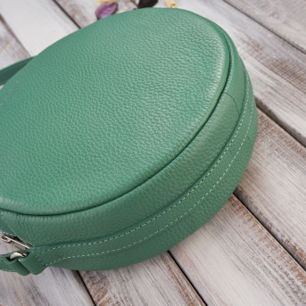 TOREBKA DAMSKA NA RAMIĘ SKÓRZANA OKRĄGŁA MIĘTOWA PAOLO PERUZZI IN-63-MN