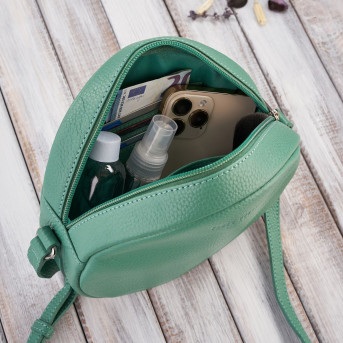 TOREBKA DAMSKA NA RAMIĘ SKÓRZANA OKRĄGŁA MIĘTOWA PAOLO PERUZZI IN-63-MN