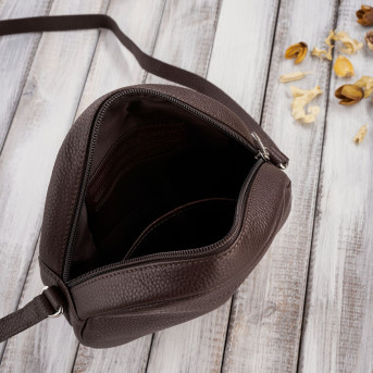 TOREBKA DAMSKA NA RAMIĘ SKÓRZANA BRĄZOWA OKRĄGŁA PAOLO PERUZZI IN-63-BR