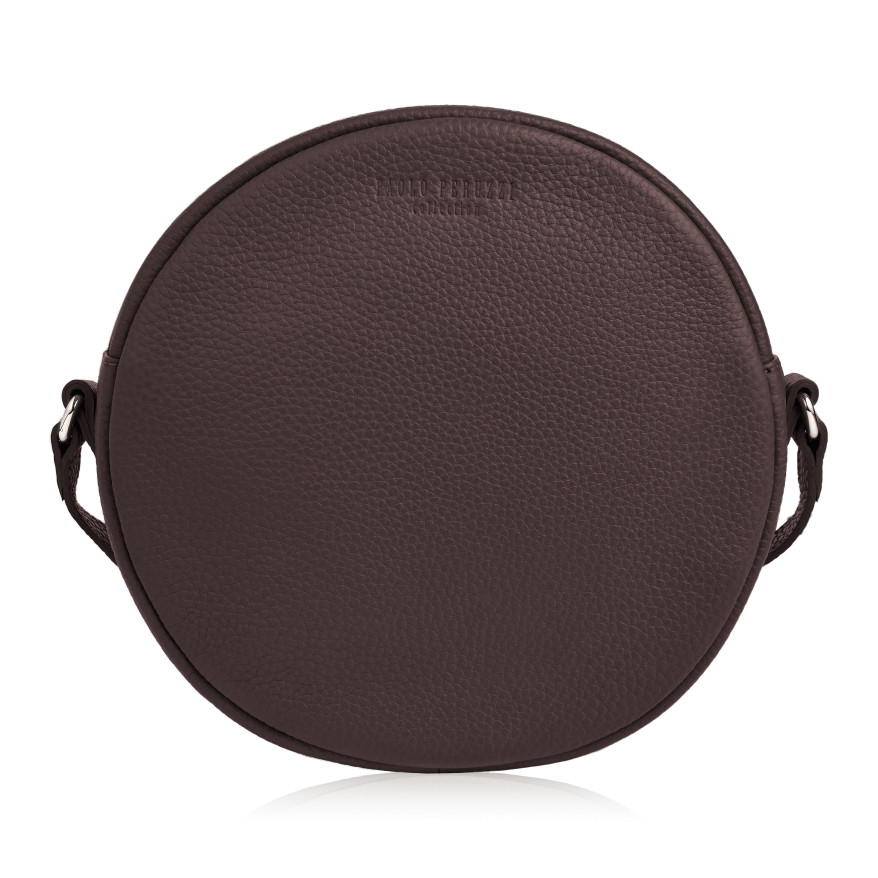 TOREBKA DAMSKA NA RAMIĘ SKÓRZANA BRĄZOWA OKRĄGŁA PAOLO PERUZZI IN-63-BR