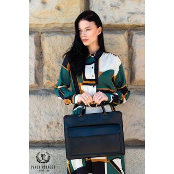 ELEGANCKA AKTÓWKA DAMSKA ZE SKÓRY NATURALNEJ PAOLO PERUZZI N05-BL