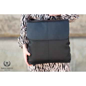 DUŻY PLECAK DAMSKI ZE SKÓRY NATURALNEJ PAOLO PERUZZI T-72-BL