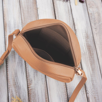 TOREBKA DAMSKA NA RAMIĘ SKÓRZANA OKRĄGŁA KONIAKOWA PAOLO PERUZZI IN-63-CG