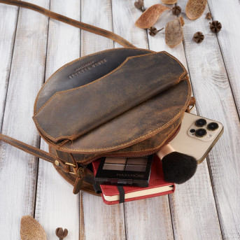 Torebka damska mała T-92-HBR torebka damska skórzana na ramię Paolo Peruzzi