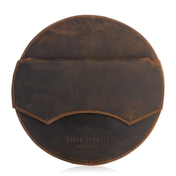 TOREBKA DAMSKA MAŁA NA RAMIĘ SKÓRZANA BRĄZOWA VINTAGE PAOLO PERUZZI T-92-HBR