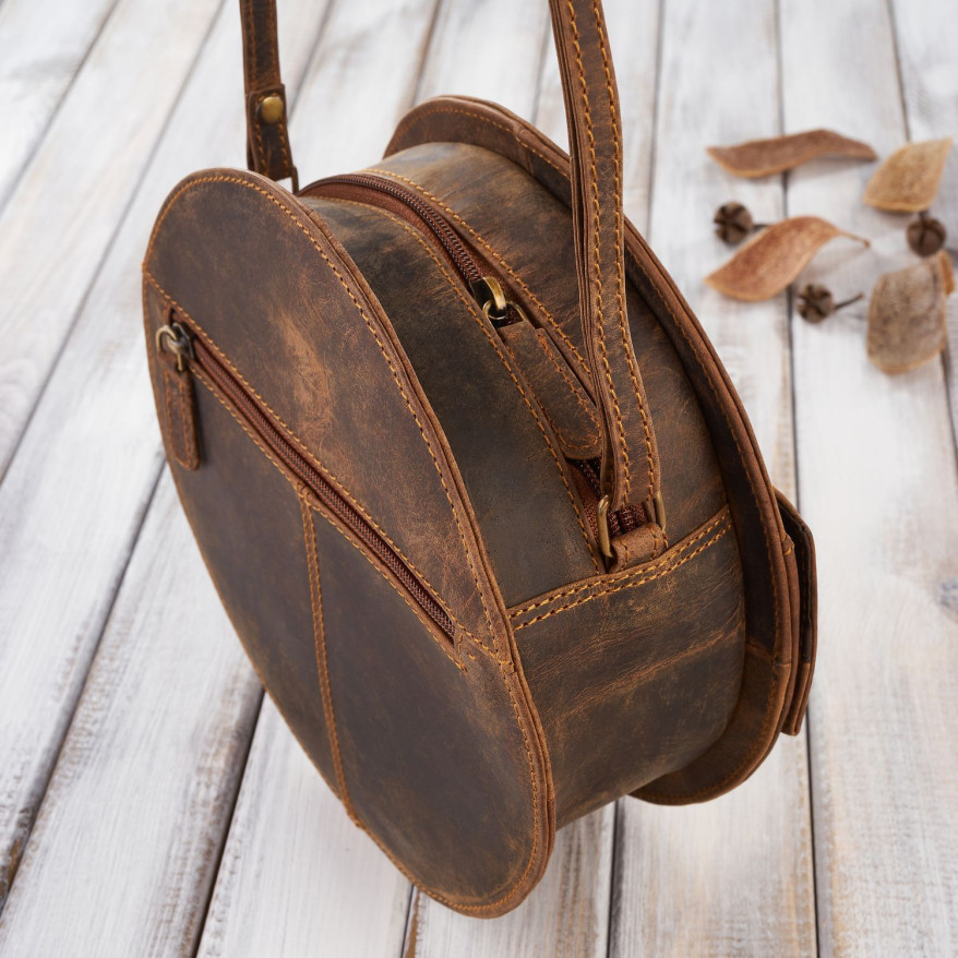 Torebka damska mała T-92-HBR torebka damska skórzana na ramię Paolo Peruzzi