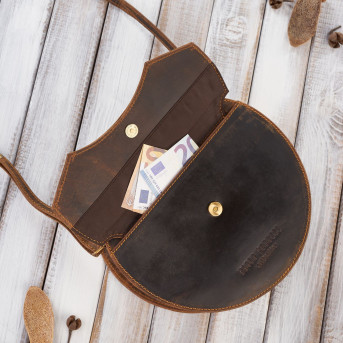 Torebka damska mała T-92-HBR torebka damska skórzana na ramię Paolo Peruzzi