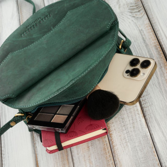 Torebka damska mała T-92-GRN torebka damska skórzana na ramię Paolo Peruzzi