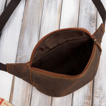 SASZETKA MĘSKA SKÓRZANA NERKA W STYLU VINTAGE PAOLO PERUZZI T-89-HBR