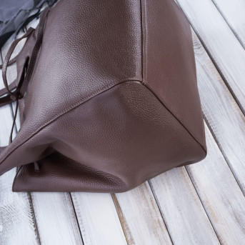 TORBA SHOPPER SKÓRZANA DAMSKA NA RAMIĘ BRĄZOWA PAOLO PERUZZI IN-64-BR