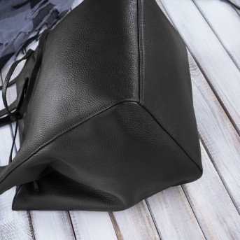 TORBA SHOPPER SKÓRZANA CZARNA DAMSKA NA RAMIĘ PAOLO PERUZZI IN-64-BL