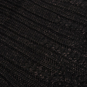 Wełniany szalik damski na zimę czarny D-01-BL