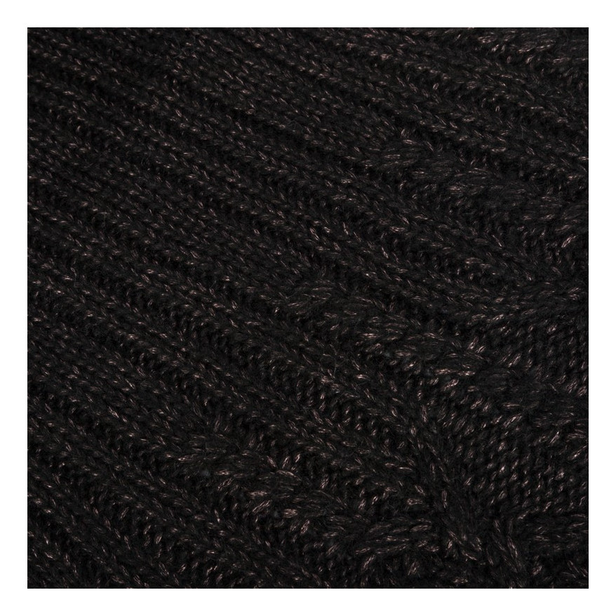 Wełniany szalik damski na zimę czarny D-01-BL