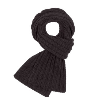 Wełniany szalik damski zimowy granatowo-brązowy ciepły i modny D-02-DBBR