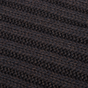 Wełniany szalik damski zimowy granatowo-brązowy ciepły i modny D-02-DBBR