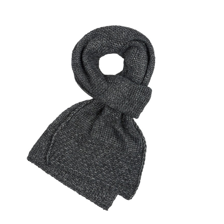 Wełniany szalik damski zimowy szary modny i ciepły D-03-GR