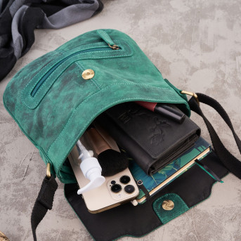 TOREBKA DAMSKA NA RAMIĘ, LISTONOSZKA SKÓRZANA PAOLO PERUZZI T-61-GR