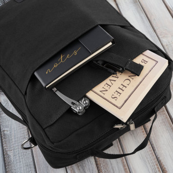 PLECAK MĘSKI CZARNY NA LAPTOPA, MIESZCZĄCY FORMAT A4 PAOLO PERUZZI T-93-BL