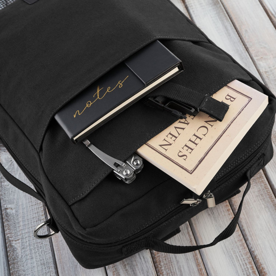 PLECAK MĘSKI CZARNY NA LAPTOPA, MIESZCZĄCY FORMAT A4 PAOLO PERUZZI T-93-BL