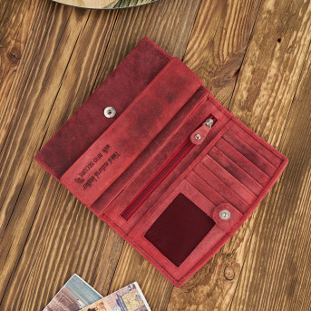 PORTFEL DAMSKI VINTAGE CZERWONY RETRO PAOLO PERUZZI T-01-RD