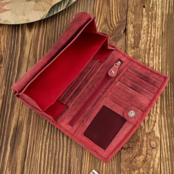 PORTFEL DAMSKI VINTAGE CZERWONY RETRO PAOLO PERUZZI T-01-RD