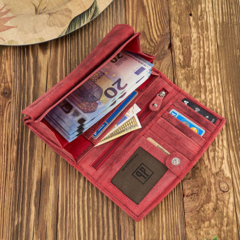 PORTFEL DAMSKI VINTAGE CZERWONY RETRO PAOLO PERUZZI T-01-RD
