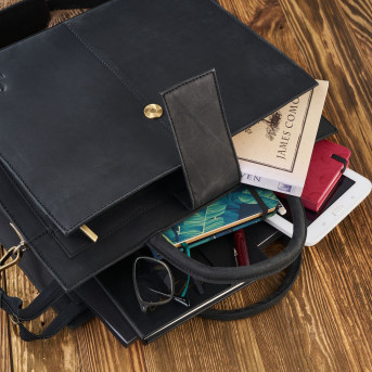 TOREBKA DAMSKA SKÓRZANA, AKTÓWKA DO RĘKI I NA RAMIĘ PAOLO PERUZZI T-94-HBL