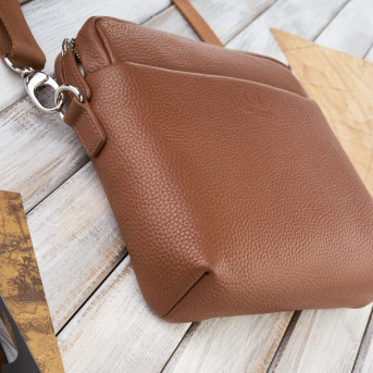 Listonoszka skórzana torba na ramię dla mężczyzny koniak Paolo Peruzzi