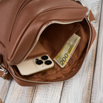 Listonoszka skórzana torba na ramię dla mężczyzny koniak Paolo Peruzzi