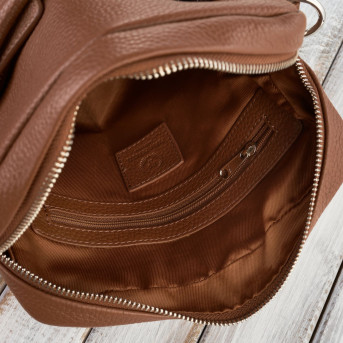 Listonoszka skórzana torba na ramię dla mężczyzny koniak Paolo Peruzzi