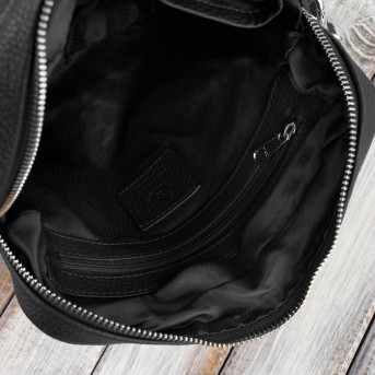 Listonoszka czarna torba na ramię dla mężczyzny ze skóry naturalnej