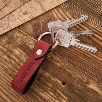 Czerwony mocny breloczek do kluczy pasek vintage Paolo Peruzzi