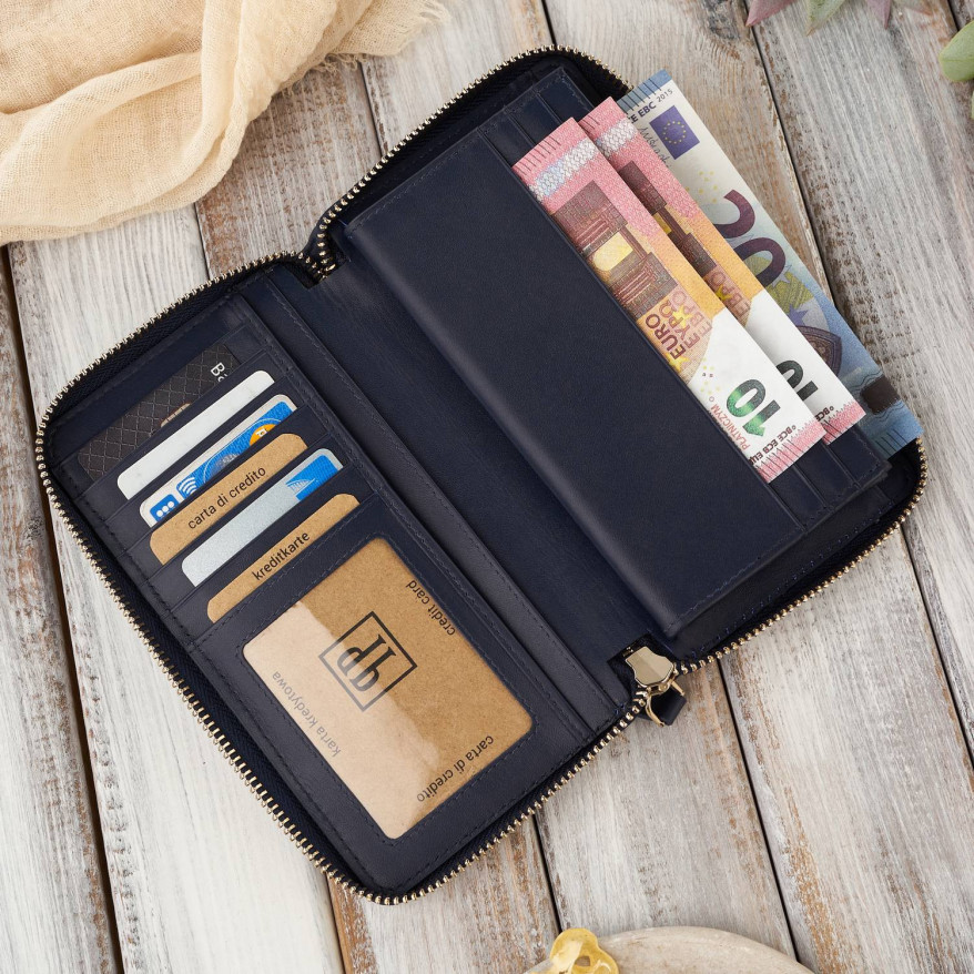 DAMSKI ELEGANCKI SKÓRZANY PORTFEL KOPERTÓWKA PAOLO PERUZZI AV-05-DB