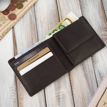 MĘSKI PORTFEL PIKOWANY ZE SKÓRY NATURALNEJ PAOLO PERUZZI AV-06-BL