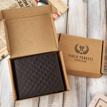 MĘSKI PORTFEL PIKOWANY ZE SKÓRY NATURALNEJ PAOLO PERUZZI AV-06-BL