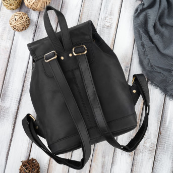 SKÓZANY PLECAK DAMSKI VINTAGE RETRO CZARNY PAOLO PERUZZI T-16-BL