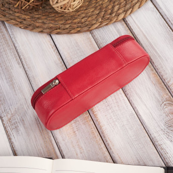 SKÓRZANE ETUI NA OKULARY PIÓRNIK CZERWONY PAOLO PERUZZI T-82-RD