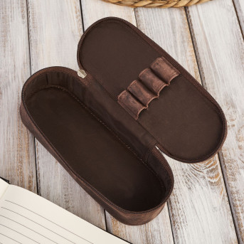 SKÓRZANE ETUI NA OKULARY PIÓRNIK BRĄZOWY VINTAGE PAOLO PERUZZI T-82-HBR