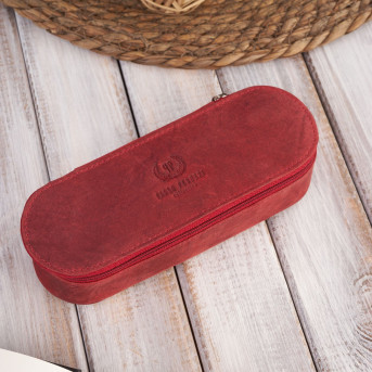 SKÓRZANE ETUI NA OKULARY PIÓRNIK CZERWONY VINTAGE PAOLO PERUZZI T-82-HR