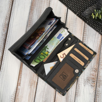 Portfel damski skórzany czarny Paolo Peruzzi T-09-G