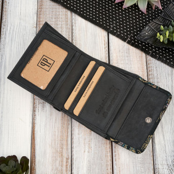 Portfel damski skórzany mały czarny RFID Paolo Peruzzi T-11-G