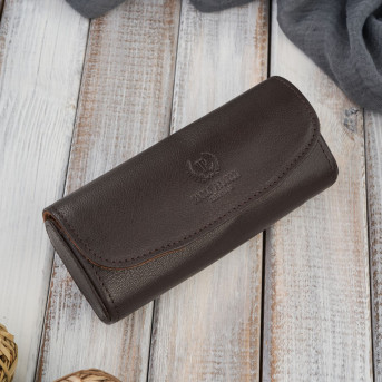 Etui na okulary skórzane sztywne Paolo Peruzzi piórnik na magnes