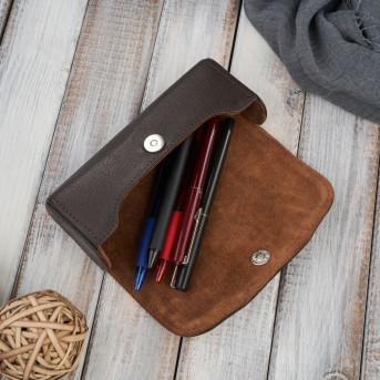 Etui na okulary skórzane sztywne Paolo Peruzzi piórnik na magnes