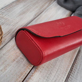 Etui na okulary skórzane sztywne Paolo Peruzzi piórnik na magnes