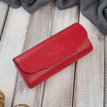 Etui na okulary skórzane sztywne Paolo Peruzzi piórnik na magnes