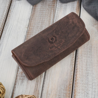 Etui na okulary skórzane sztywne Paolo Peruzzi piórnik na magnes