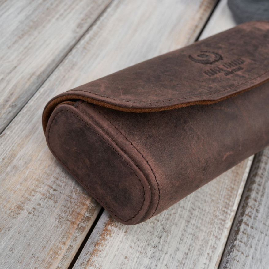 Etui na okulary skórzane sztywne Paolo Peruzzi piórnik na magnes