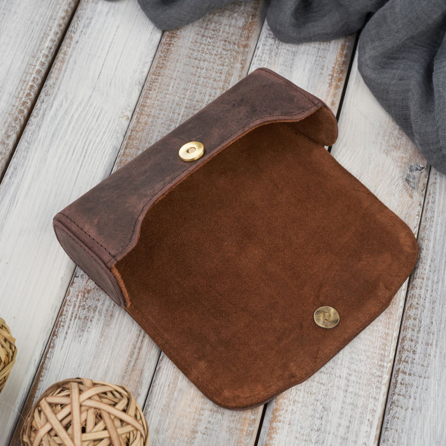 Etui na okulary skórzane sztywne Paolo Peruzzi piórnik na magnes